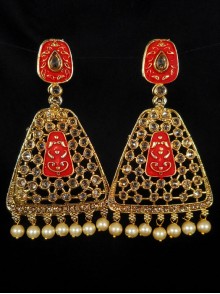 Reverse Ad Earrings With Meenakari Work